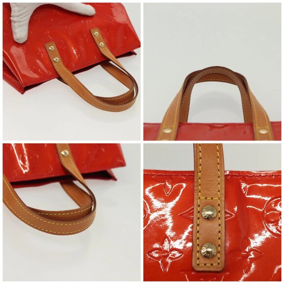 LOUIS VUITTON Monogram Vernis Reade PM Hand Bag Red Rouge M91088 LV Auth 140205 - Picture 16 of 16
